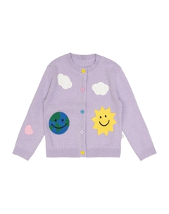 Кардиган с нашивками, фиолетовый Stella mccartney kids