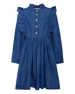 Платье из денима с оборками, синий Molo