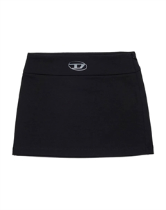 Kids юбка мини с вышитым логотипом, черный Diesel