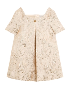 Kids фактурное платье-трапеция с эффектом металлик, нейтральный Dolce&gabbana