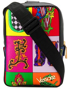 Versace рюкзак с принтом букв один размер черный Versace