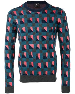 Ps paul smith свитер с геометрическим узором l синий Ps paul smith
