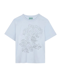 Футболка с графическим принтом и короткими рукавами, синий Kenzo kids