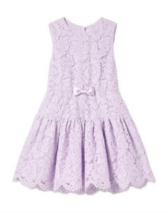 Платье с кружевной вышивкой, фиолетовый Self-portrait kids