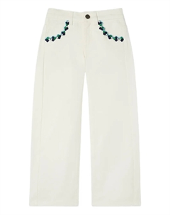 Джинсы с вышитыми карманами, белый Pucci junior