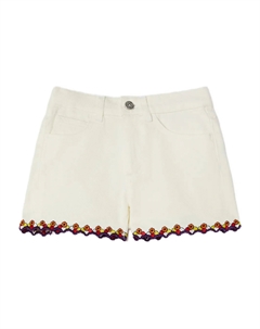 Джинсовые шорты с вышитым подолом, белый Pucci junior