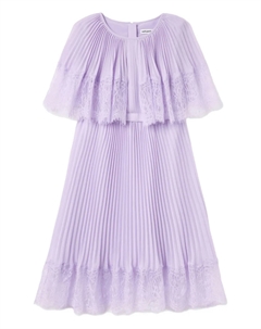 Платье с плиссированной кружевной отделкой, фиолетовый Self-portrait kids