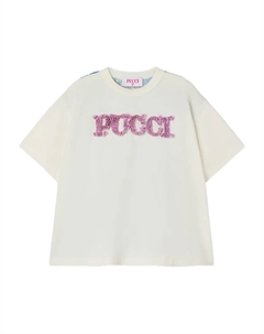 Футболка из хлопка с вышитым логотипом, белый Pucci junior