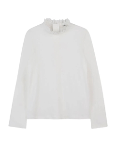 Топ с высоким воротом и оборками, белый Chloé kids