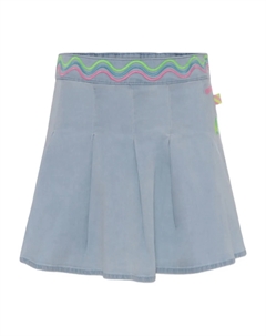 Юбка из плиссированной джинсовой ткани, синий Billieblush