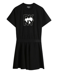 Платье с короткими рукавами и логотипом, черный Dkny kids
