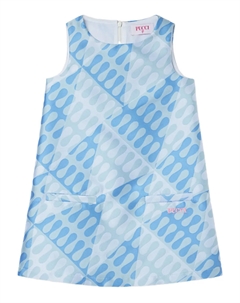 Платье без рукавов с принтом Leocorno, синий Pucci junior