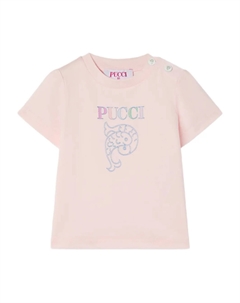 Футболка с логотипом, розовый Pucci junior