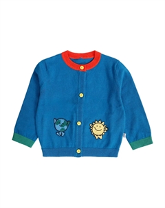 Кардиган с вышитыми аппликациями, синий Stella mccartney kids