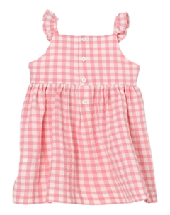 Платье в клетку с оборками, розовый Il gufo