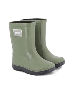 Сапоги велингтоны с нашивкой-логотипом, зеленый Boss kidswear