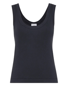 Топ в рубчик, синий Brunello cucinelli