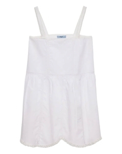 Платье мини с вышитым логотипом, белый Prada