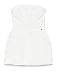 Мини-платье из жаккарда с декором, белый Nissa