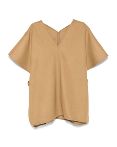 Пончо из смесовой шерсти, коричневый Moncler