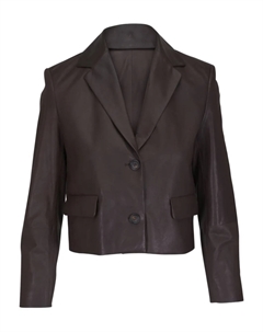 Кожаный пиджак, коричневый Brunello cucinelli