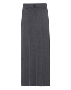 Плиссированная юбка макси, серый Brunello cucinelli