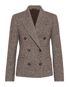 Двубортный пиджак, коричневый Brunello cucinelli