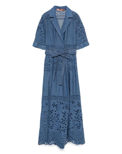 Платье с кружевной отделкой, синий Ermanno scervino