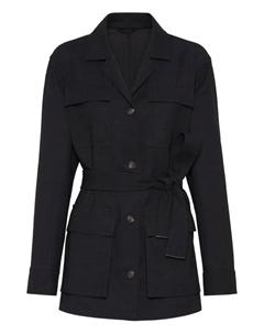 Твиловый блейзер Fluid, серый Brunello cucinelli