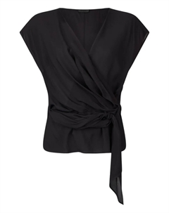 Топ с V-образным вырезом, черный Liu jo