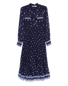 Платье с цветочным принтом, синий Self-portrait