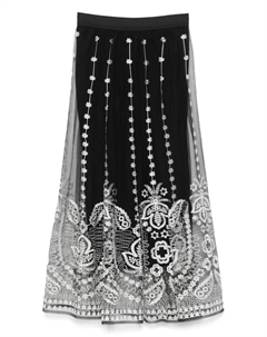 Юбка макси с кружевными деталями, черный Maje