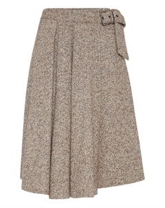 Плиссированная юбка с поясом, коричневый Brunello cucinelli