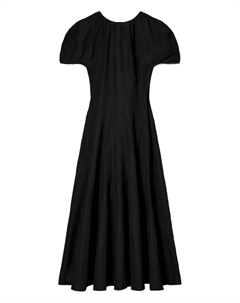 Платье макси А-силуэта с рукавами-фонариками, черный Tory burch