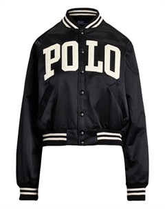 Атласная куртка-бомбер с логотипом, черный Polo ralph lauren
