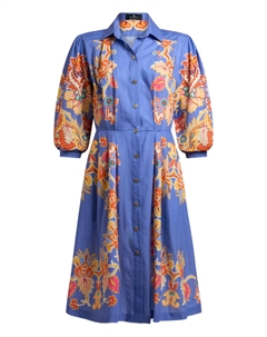Платье-рубашка с цветочным мотивом, синий Etro