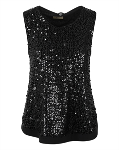 Топ с пайетками, черный Herno