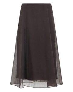 Прозрачная юбка А-силуэта, коричневый Brunello cucinelli