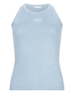 Трикотажный топ с люрексом, синий Liu jo