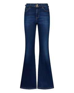 Расклешенные джинсы с ремнем, синий Liu jo