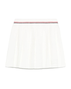 Юбка-плиссе из хлопковой смеси, белый Miu miu