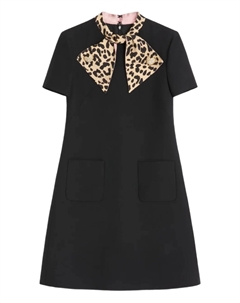 Мини-платье с леопардовым бантом, черный Valentino garavani