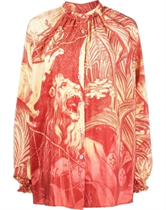Шелковая блузка с графичным принтом, красный F.r.s for restless sleepers
