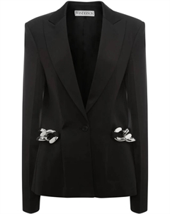 Однобортный блейзер с цепочным декором, черный Jw anderson