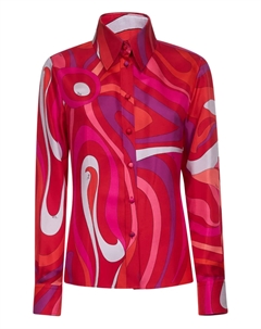 Рубашка с принтом «мармо» от, красный Pucci