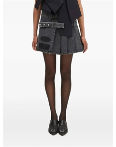 Плиссированная джинсовая юбка с поясом, черный Ambush