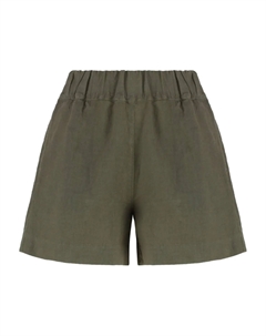 Льняные шорты, зеленый 120% lino
