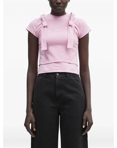 Топ с короткими рукавами и бантом, розовый Ambush