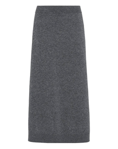 Трикотажная юбка миди, серый Brunello cucinelli