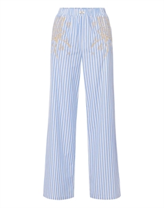 Брюки с вышивкой, синий Elisabetta franchi